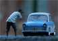 Preview: 1:18 Trabant P50 blue / cremewhite mit Alufelgen und inkl OVP